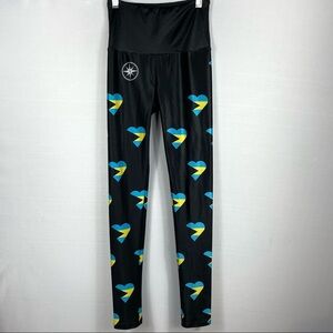 Goldsheep Blue Heart Flag leggings